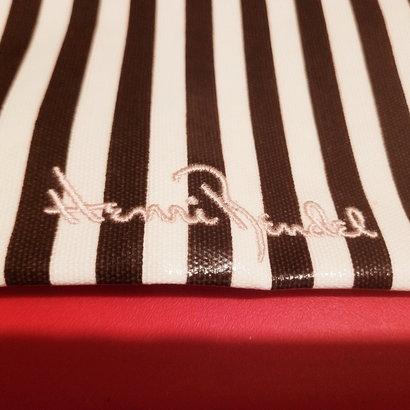 Henri Bendel Cosmetic Bag Striped Zippered Pouch - Picture 4 of 5